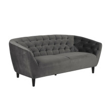 Pikowana sofa welurowa 3 osobowa Ria Vic 191cm szara Actona