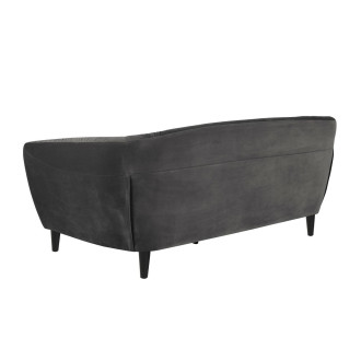 Pikowana sofa welurowa 3 osobowa Ria Vic 191cm szara Actona