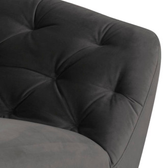 Pikowana sofa welurowa 3 osobowa Ria Vic 191cm szara Actona