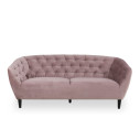 Pikowana sofa welurowa 3 osobowa Ria Vic 191cm różowa Actona