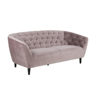 Pikowana sofa welurowa 3 osobowa Ria Vic 191cm różowa Actona