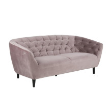 Pikowana sofa welurowa 3 osobowa Ria Vic 191cm różowa Actona