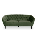 Pikowana sofa welurowa 3 osobowa Ria Vic 191cm zielona Actona