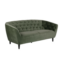 Pikowana sofa welurowa 3 osobowa Ria Vic 191cm zielona Actona
