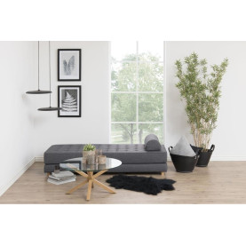 Stolik okrągły szklany Heaven 82cm szkło przeźroczyste / dąb Actona 2