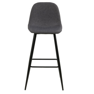 Krzesło barowe tapicerowane Wilma H73cm szary ciemny / czarny Actona