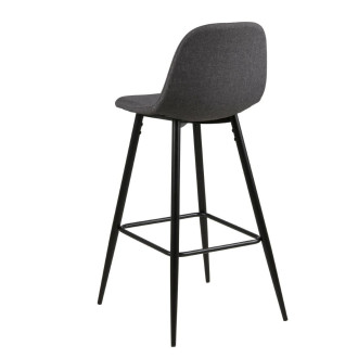 Krzesło barowe tapicerowane Wilma H73cm szary ciemny / czarny Actona