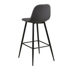 Krzesło barowe tapicerowane Wilma H73cm szary ciemny / czarny Actona