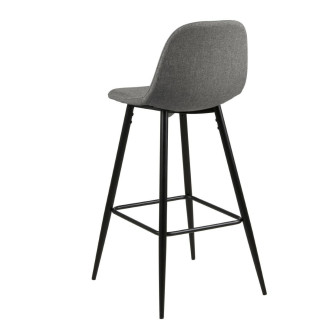 Krzesło barowe tapicerowane Wilma H73cm szary jasny / czarny Actona