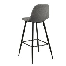 Krzesło barowe tapicerowane Wilma H73cm szary jasny / czarny Actona