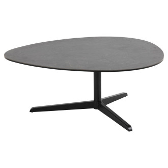 Stolik ceramiczny z nieregularnym blatem na jednej nodze Barnsley 100cm czarny Actona