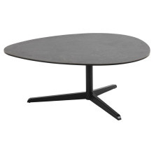 Stolik ceramiczny z nieregularnym blatem na jednej nodze Barnsley 100cm czarny Actona