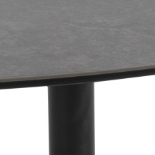 Stolik ceramiczny z nieregularnym blatem na jednej nodze Barnsley 100cm czarny Actona