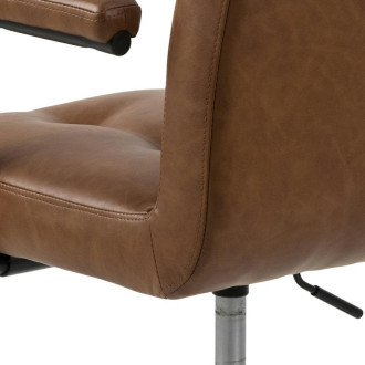 Krzesło biurowe z ekoskóry Cosmo Arm Vintage brązowe Actona