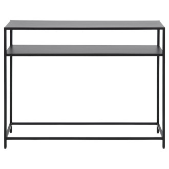 Konsola metalowa z półkami Newcastle II 100x35cm czarna Actona