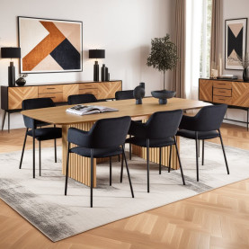 Krzesło welurowe z podłokietnikami Lima czarne Actona 2