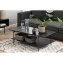 Stolik kawowy prostokątny z półką w stylu loft Angus 115x60cm czarny Actona