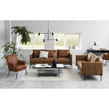 Stolik kawowy prostokątny z półką w stylu loft Angus 115x60cm czarny Actona