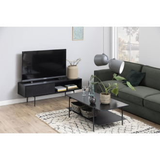 Stolik kawowy prostokątny z półką w stylu loft Angus 115x60cm czarny Actona