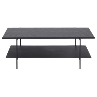 Stolik kawowy prostokątny z półką w stylu loft Angus 115x60cm czarny Actona