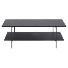 Stolik kawowy prostokątny z półką w stylu loft Angus 115x60cm czarny Actona