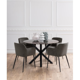 Stół ceramiczny okrągły Heaven 120cm brązowy / czarny Actona
