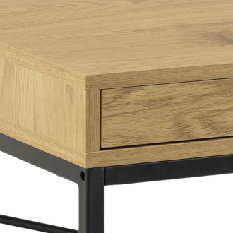 Biurko z szufladą i półką Seaford 140cm dąb / czarny Actona
