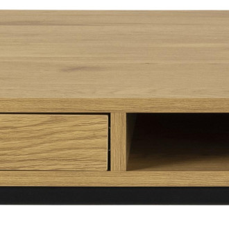 Biurko z szufladą i półką Seaford 140cm dąb / czarny Actona