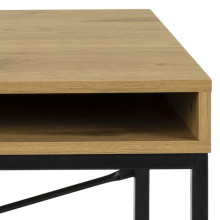 Biurko z szufladą i półką Seaford 140cm dąb / czarny Actona