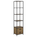 Regał stojący loft z szufladami Seaford 42x185cm dąb / czarny Actona