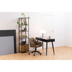 Regał stojący loft z szufladami Seaford 42x185cm dąb / czarny Actona 2