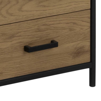 Regał stojący loft z szufladami Seaford 42x185cm dąb / czarny Actona