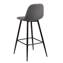 Krzesło barowe tapicerowane Wilma H65cm szary jasny / czarny Actona