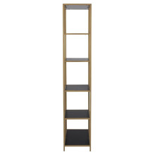 Regał stojący z asymetrycznymi półkami Seaford II 77x185cm złoty / czarny Actona