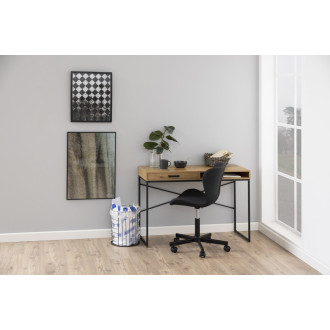 Biurko z szufladą i półką Seaford 110cm dąb / czarny Actona