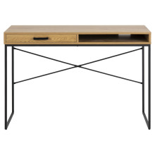Biurko z szufladą i półką Seaford 110cm dąb / czarny Actona