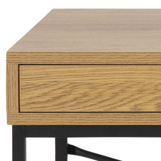 Biurko z szufladą i półką Seaford 110cm dąb / czarny Actona