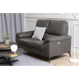 Sofa 2-osobowa rozkładana z regulacją i usb Rana 160cm szara Actona
