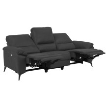 Sofa 3-osobowa rozkładana z regulacją i usb Rana 215cm szara Actona