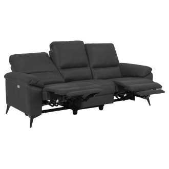 Sofa 3-osobowa rozkładana z regulacją i usb Rana 215cm szara Actona