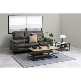 Stolik kawowy z półką loft Gila 120x60cm dąb dziki / czarny Actona 2