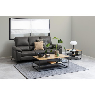 Stolik kawowy z półką loft Gila 120x60cm dąb dziki / czarny Actona