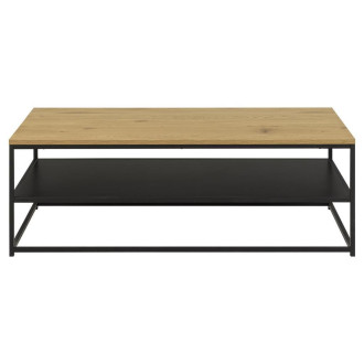 Stolik kawowy z półką loft Gila 120x60cm dąb dziki / czarny Actona