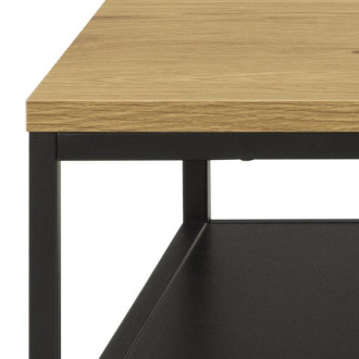 Stolik kawowy z półką loft Gila 120x60cm dąb dziki / czarny Actona