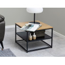 Stolik kawowy z półką loft Gila 55x55cm dąb dziki / czarny Actona