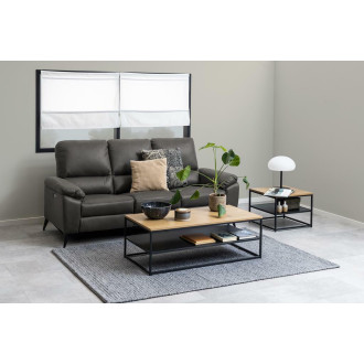 Stolik kawowy z półką loft Gila 55x55cm dąb dziki / czarny Actona