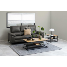 Stolik kawowy z półką loft Gila 55x55cm dąb dziki / czarny Actona