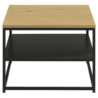Stolik kawowy z półką loft Gila 55x55cm dąb dziki / czarny Actona
