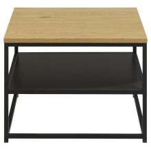 Stolik kawowy z półką loft Gila 55x55cm dąb dziki / czarny Actona