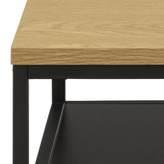Stolik kawowy z półką loft Gila 55x55cm dąb dziki / czarny Actona
